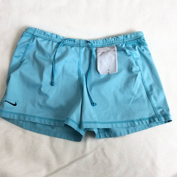 Nike Women's Shorts - Sz Medium |Light Blue | Dri-FIT Gym Athletic Workout Pants - Picture 6 of 10